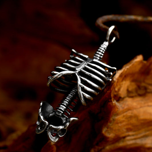 ZMY Home Pendant Necklace - Skeleton no Skull Design - Unique Stainless Steel Jewelry