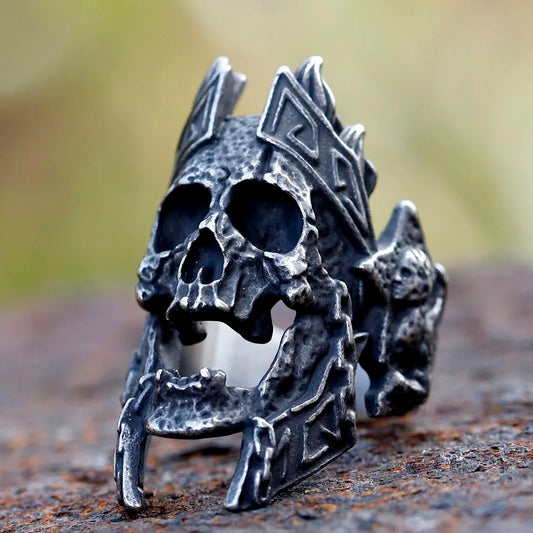 ZMY Home Viking Skull Ring - Nordic Warrior Design Fashion Stainless Steel Party Jewelry