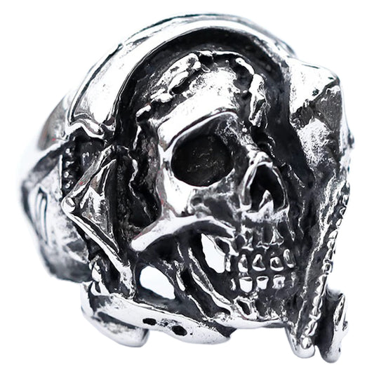 Triple Skull Band Ring - Three Skeleton Heads Stainless Steel