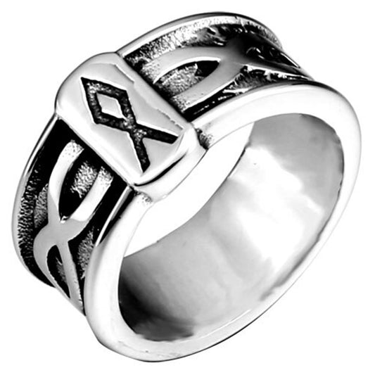 ZMY Home Rings Norse Symbol Rune Oath Ring Stainless Steel Viking Nordic Jewelry Ring