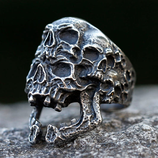 ZMY Home Amalgam Skulls Ring Death Punk Rock Party Stainless Steel Jewelry