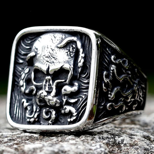ZMY Home Skull Signet Ring - Octopus Cthulhu Design Stainless Steel Party Jewelry