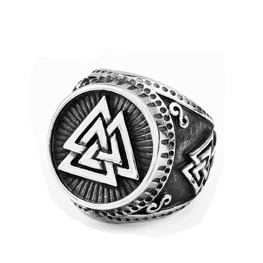 ZMY Home Viking Ring Nordic Valknut Jewelry Norse Odin Signet Rings