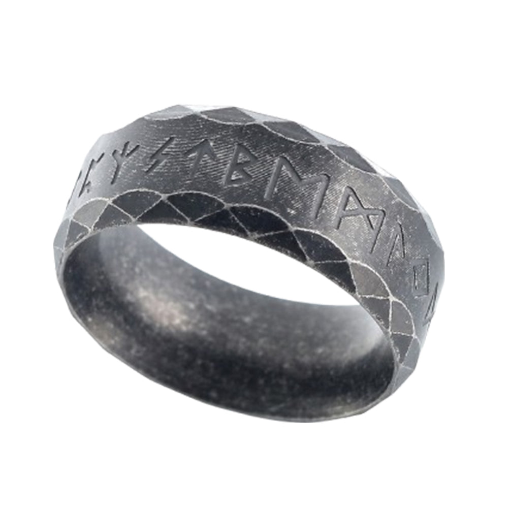 ZMY Home Elder Futhark Runes Ring - Viking Norse Rune Stainless Steel Jewelry for Men, Spiritual Symbolic Gift