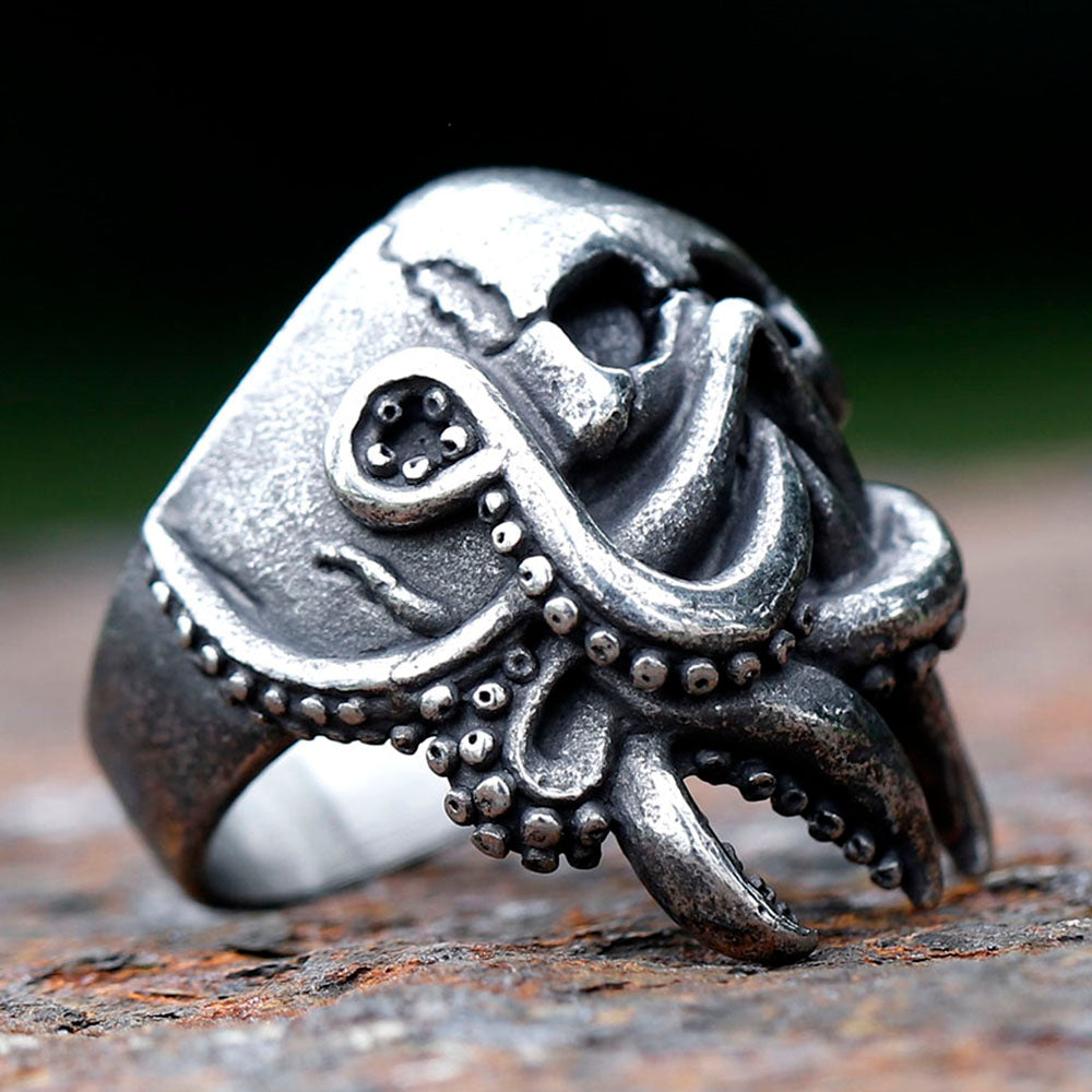 ZMY Home Stainless Steel Ring | Skull of Intellect Devourer | Evil Death Monster Jewelry for Cosplay Party