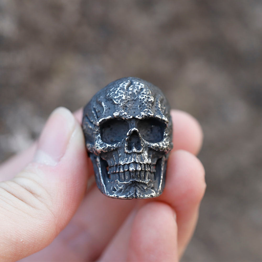 ZMY Home Cracked Skull Ring | Unique Stainless Steel Skeleton Head Party Jewelry