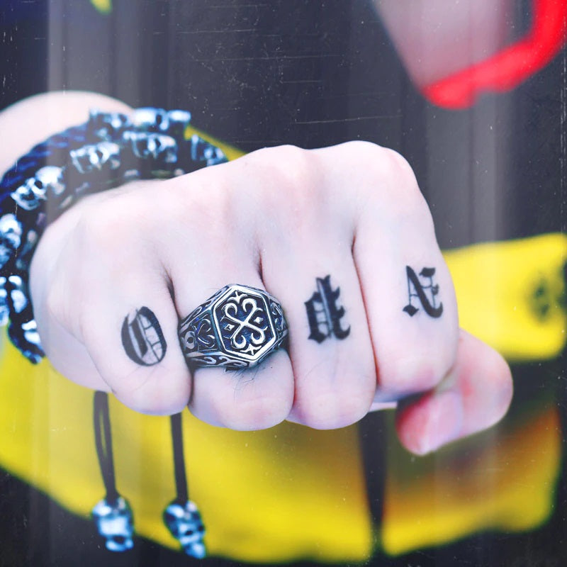 ZMY Home Odin Norse Rings, Fashion Cool Punk Rock Silver Stainless Steel Mens Viking Jewelry Celtic Knot Rune Ring