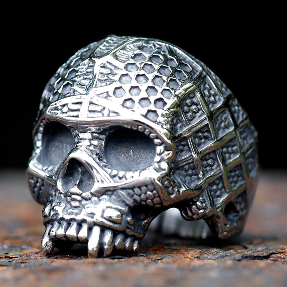 ZMY Home Stainless Steel Vampire Skull Ring with Bandages | Unique Men's Gothic Party Jewelry
