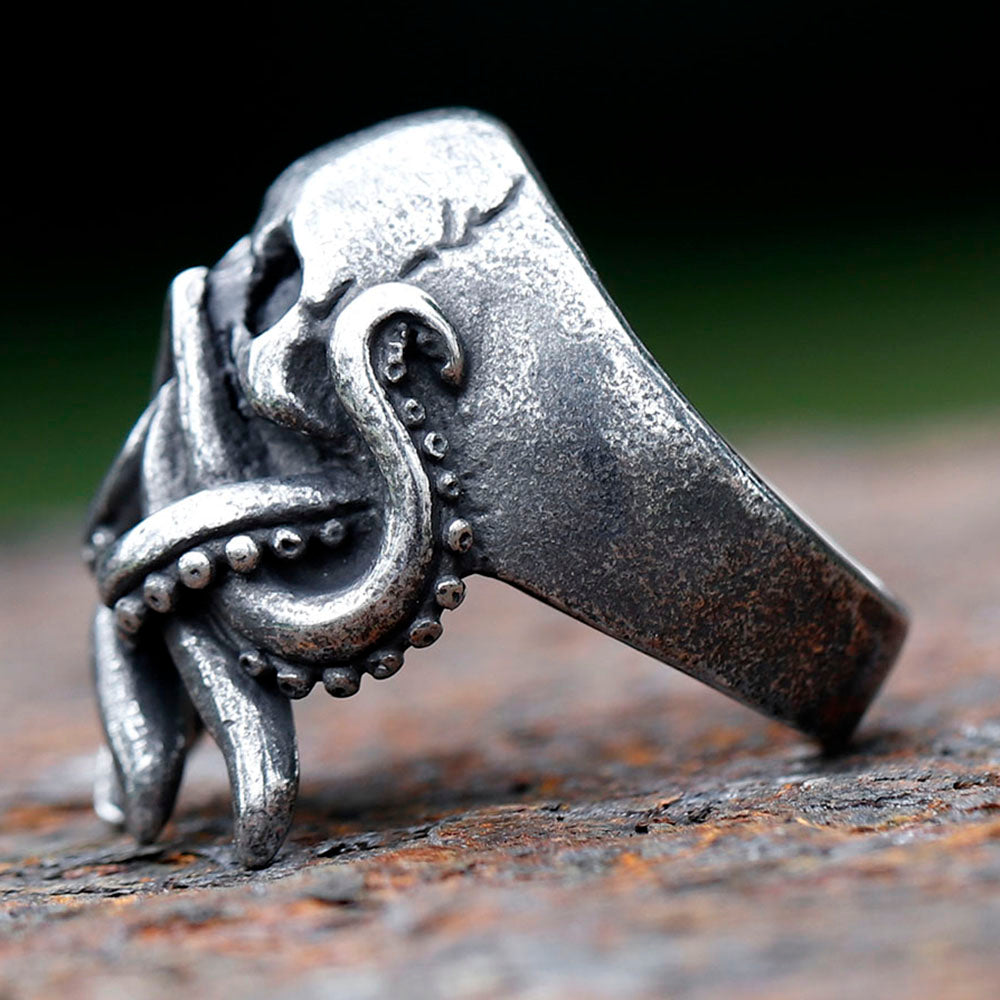 ZMY Home Stainless Steel Ring | Skull of Intellect Devourer | Evil Death Monster Jewelry for Cosplay Party