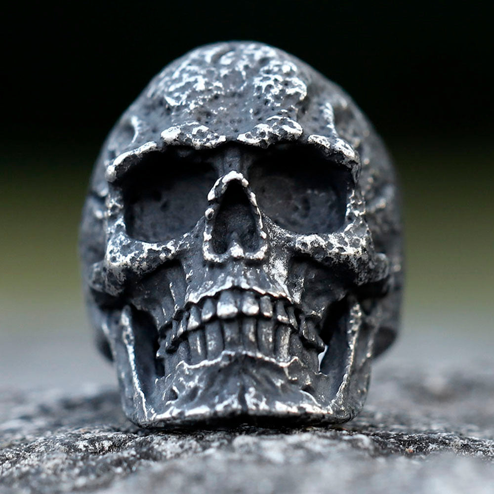 ZMY Home Cracked Skull Ring | Unique Stainless Steel Skeleton Head Party Jewelry