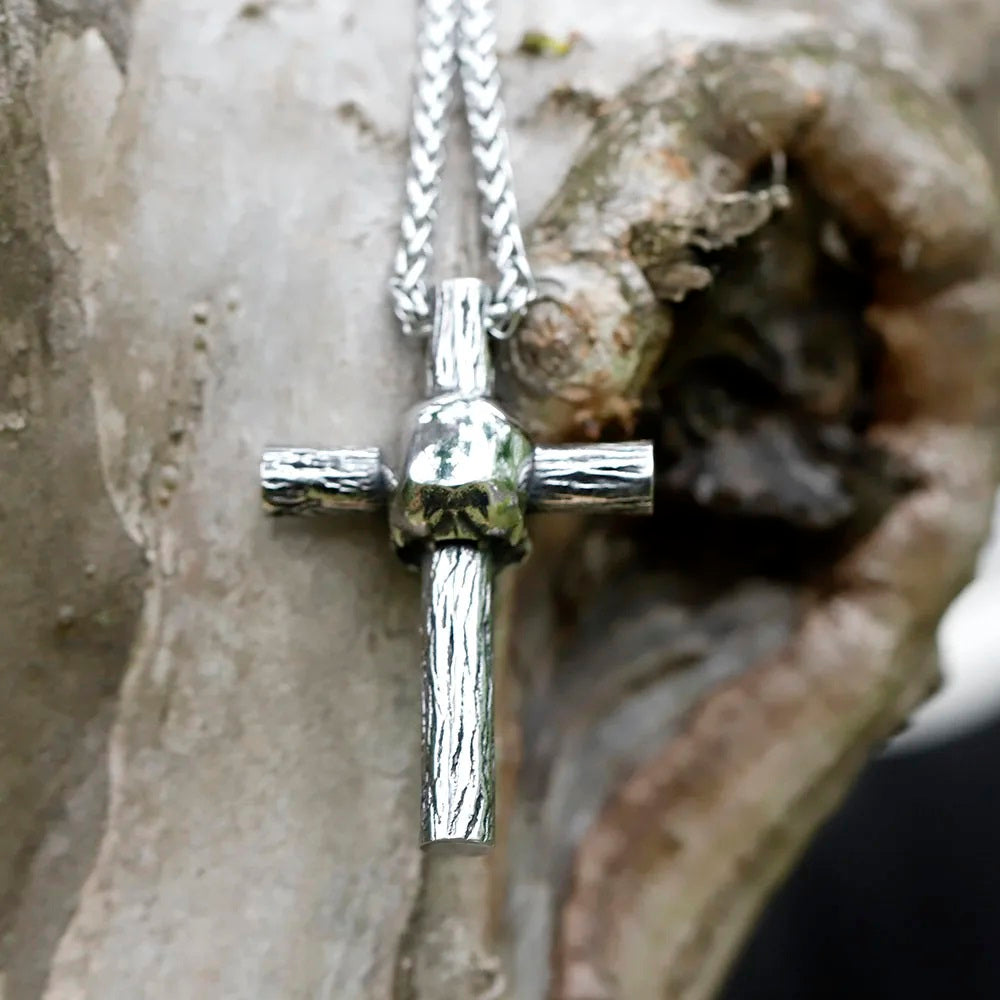 ZMY Home Pendant Necklace - Skull on Cross Design - Unique Stainless Steel Jewelry