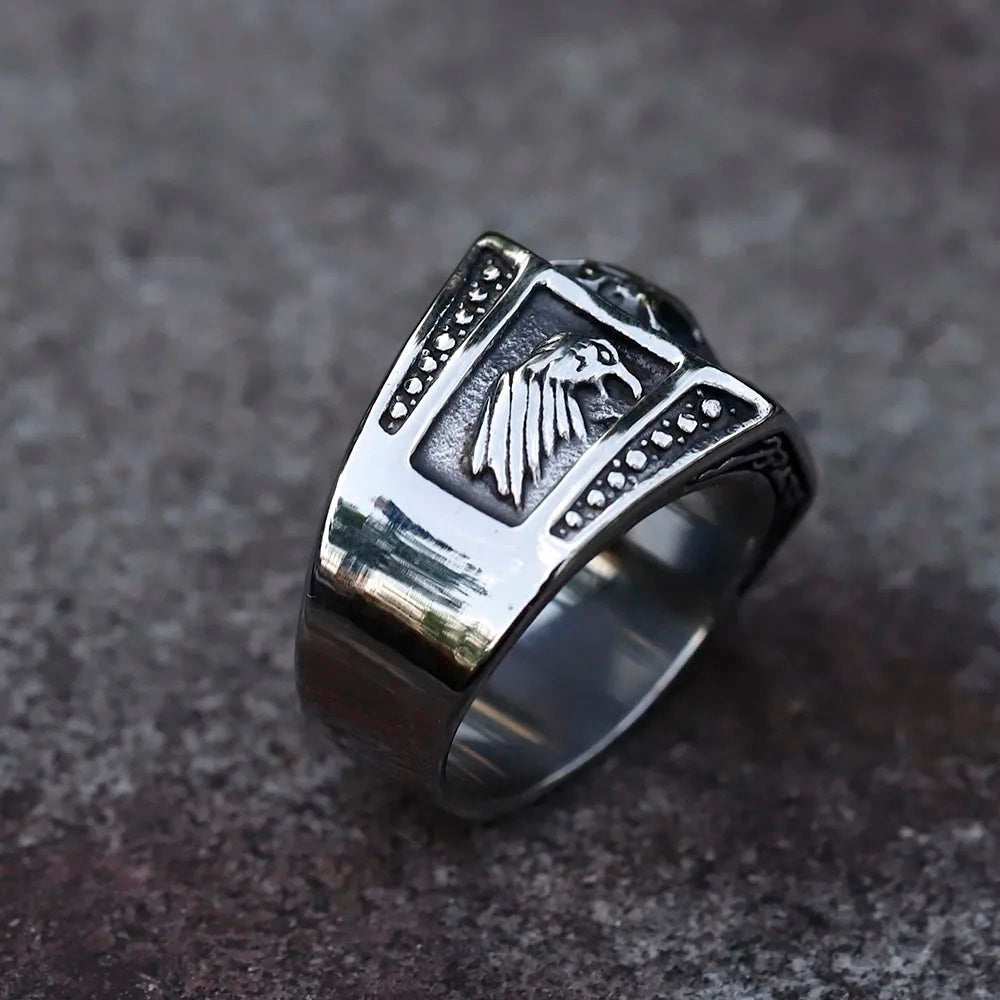 ZMY Home Gothic Skull Signet Ring - Stainless Steel Party Unique Jewelry for Gift
