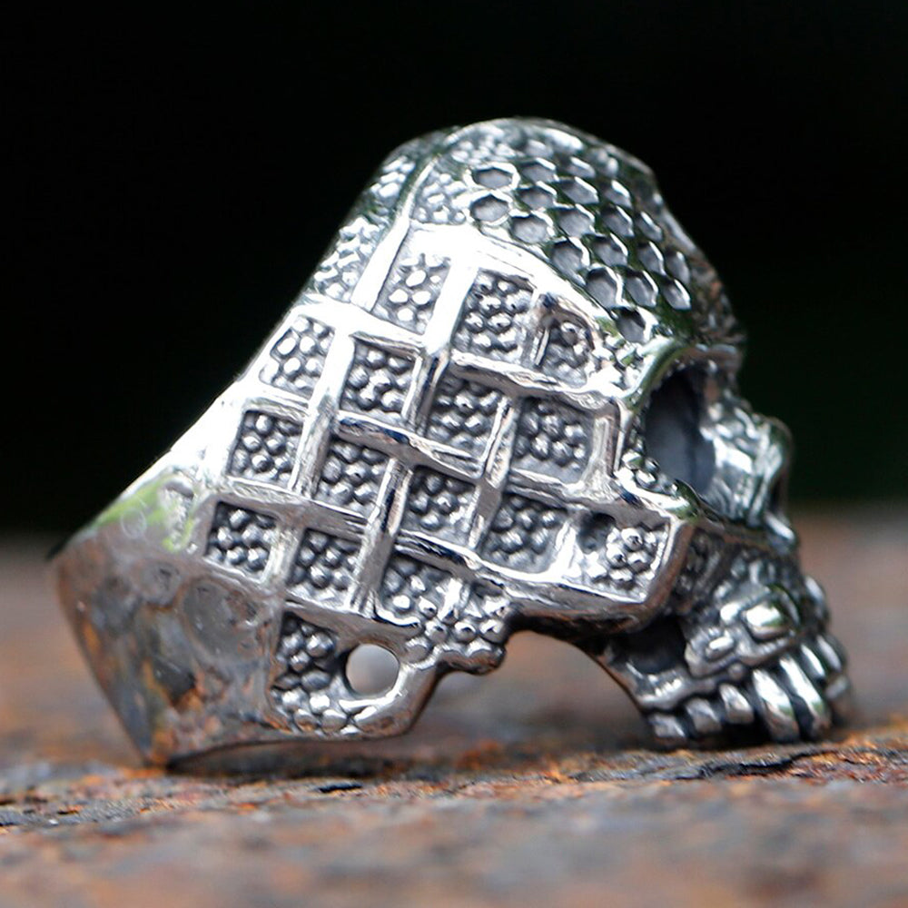ZMY Home Stainless Steel Vampire Skull Ring with Bandages | Unique Men's Gothic Party Jewelry