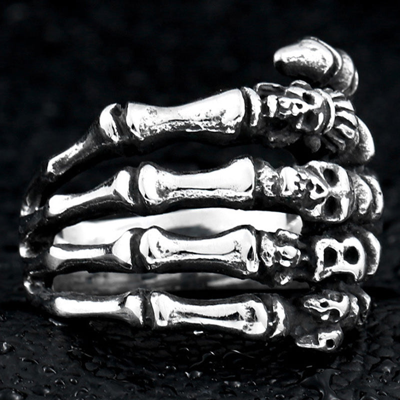Gothic Oni Mask Skull Ring - Japanese Demon Skull Ring