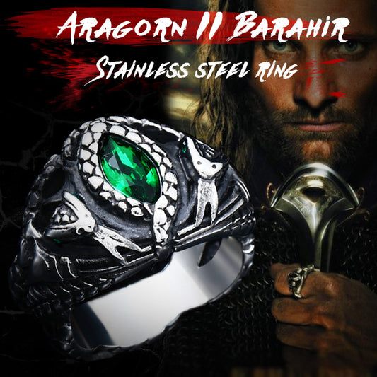 ZMY Home Aragorn's Ring Movie Jewelry Barahir Inspired Ring from The Lord of the Rings