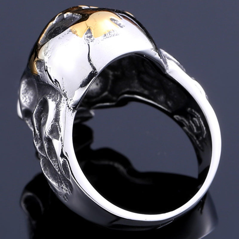 Gothic Crowned Skull Ring - Royal Skeleton Stainless Steel Band