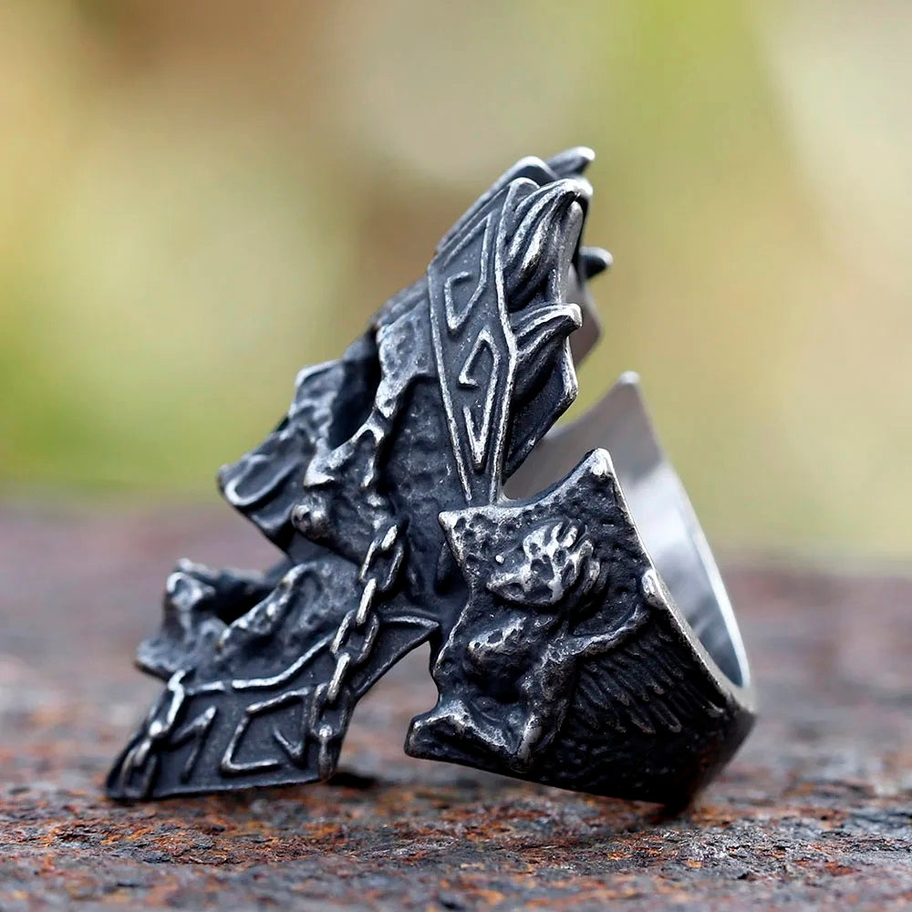 ZMY Home Viking Skull Ring - Nordic Warrior Design Fashion Stainless Steel Party Jewelry