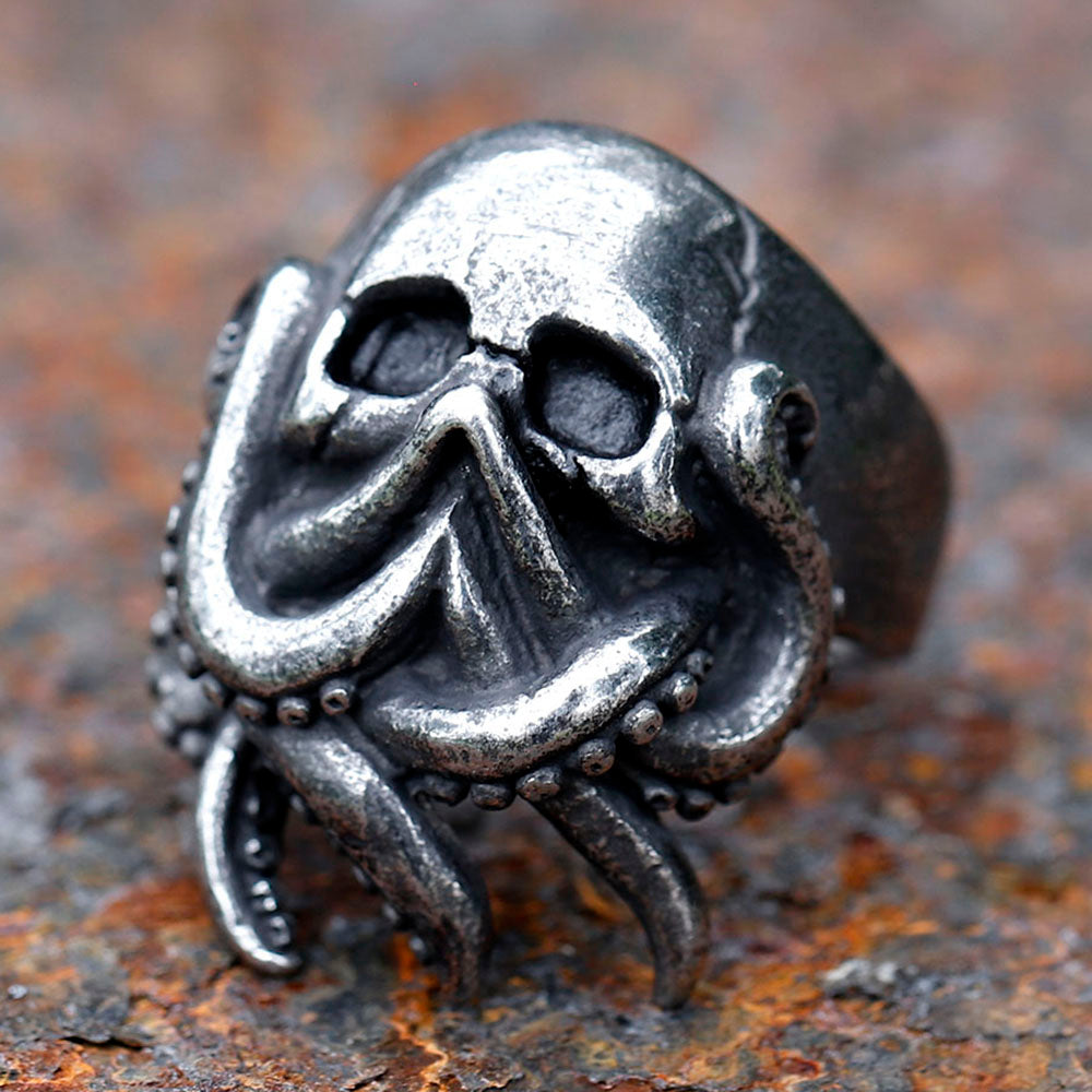ZMY Home Stainless Steel Ring | Skull of Intellect Devourer | Evil Death Monster Jewelry for Cosplay Party