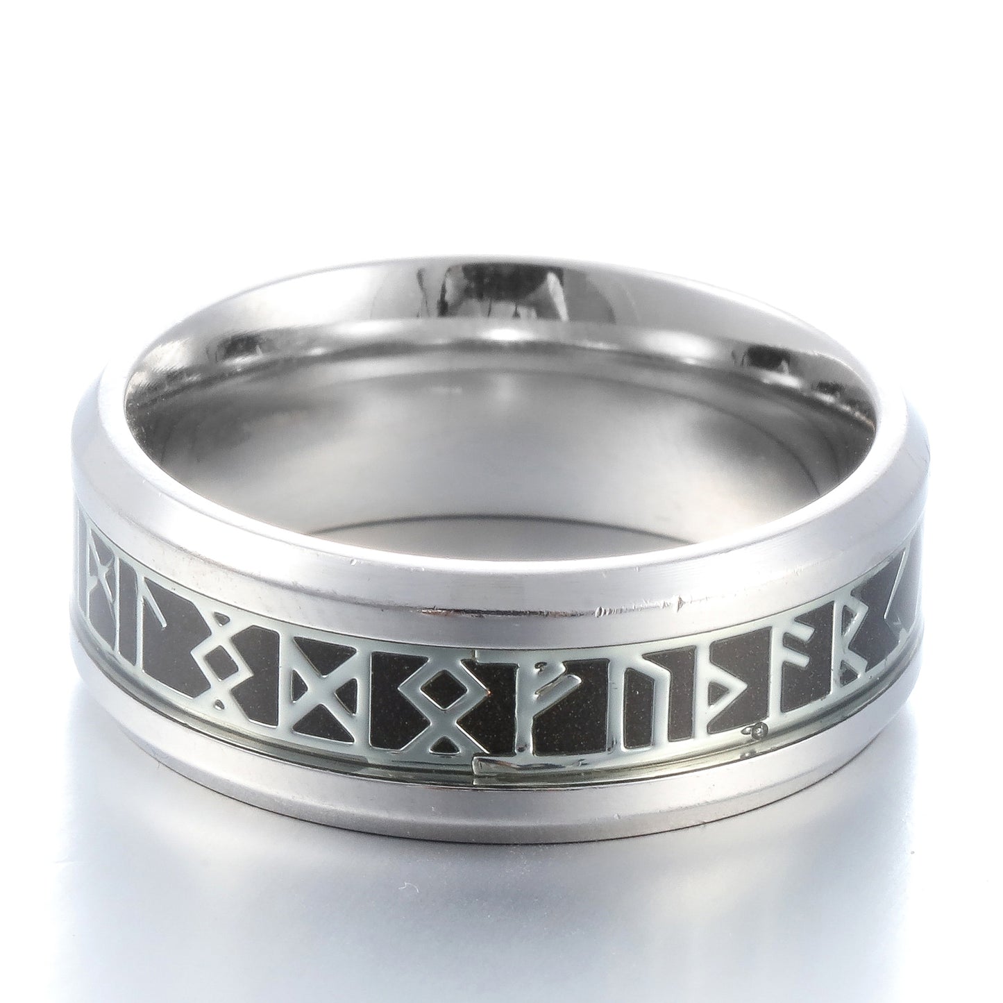 ZMY Home Rings Stainless Steel Jewelry Viking Norse Symbol Rune Elder Futhark Alphabet Rings