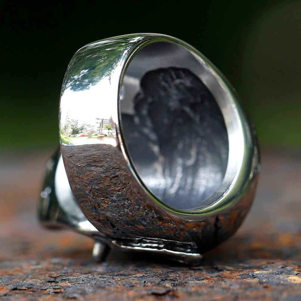 ZMY Home Stainless Steel Hannya Mask Ring | Exquisite Japanese Demon Party Jewelry