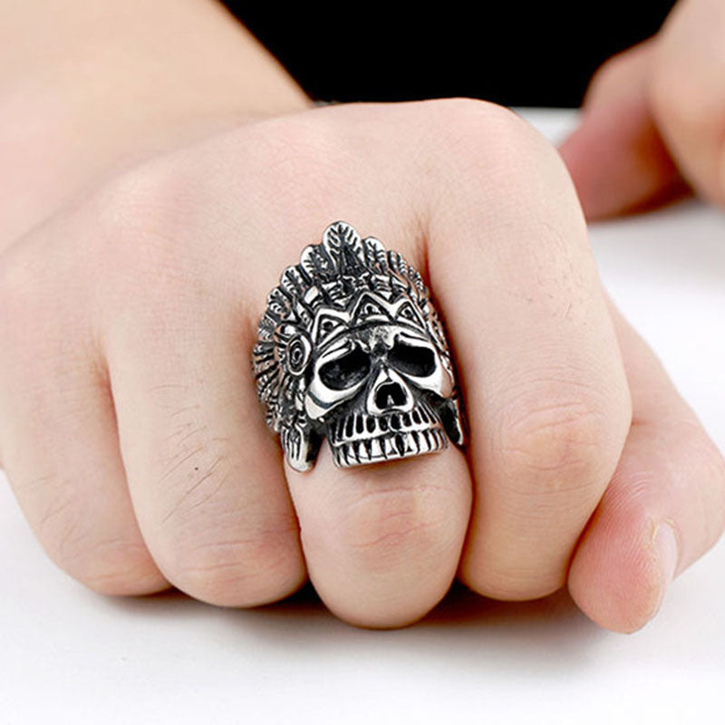 Evil Clown Skull Ring - Joker Face Stainless Steel Gothic Ring