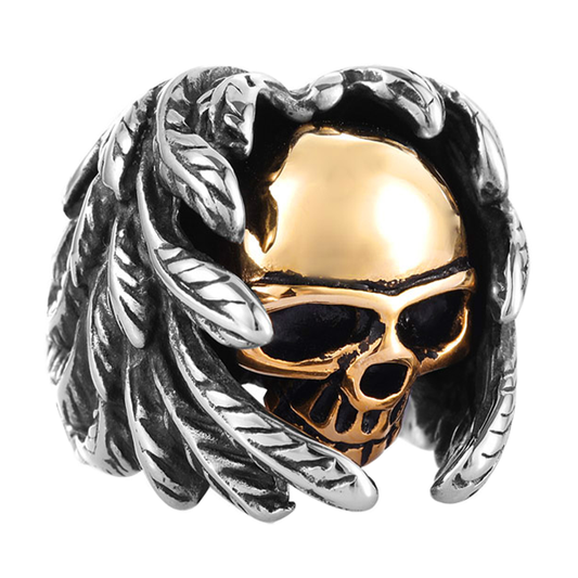 Laughing Skull Ring - Grinning Skeleton Face Statement Ring
