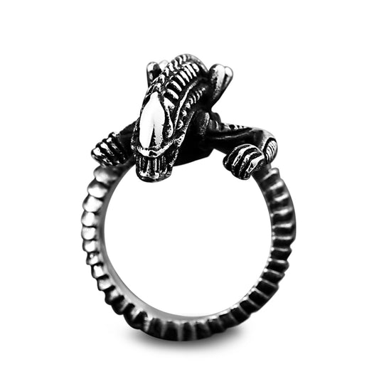 ZMY Home Xenomorph Head Ring - Sci Fi Movie Monster Stainless Steel Men Ring