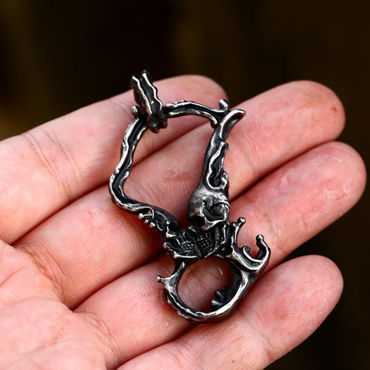 ZMY Home Pendant Necklace - Kiss of Skull Design - Unique Stainless Steel Jewelry