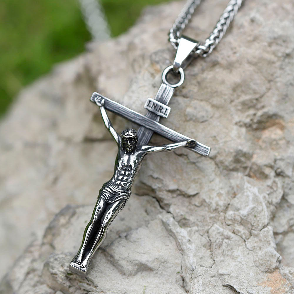 ZMY Home Cross Necklace - Jesus Cross Design Pendant - Unique Stainless Steel Jewelry