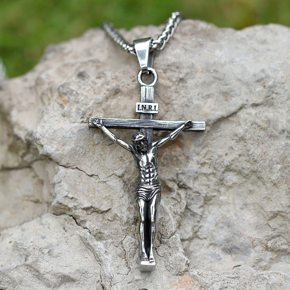 ZMY Home Cross Necklace - Jesus Cross Design Pendant - Unique Stainless Steel Jewelry
