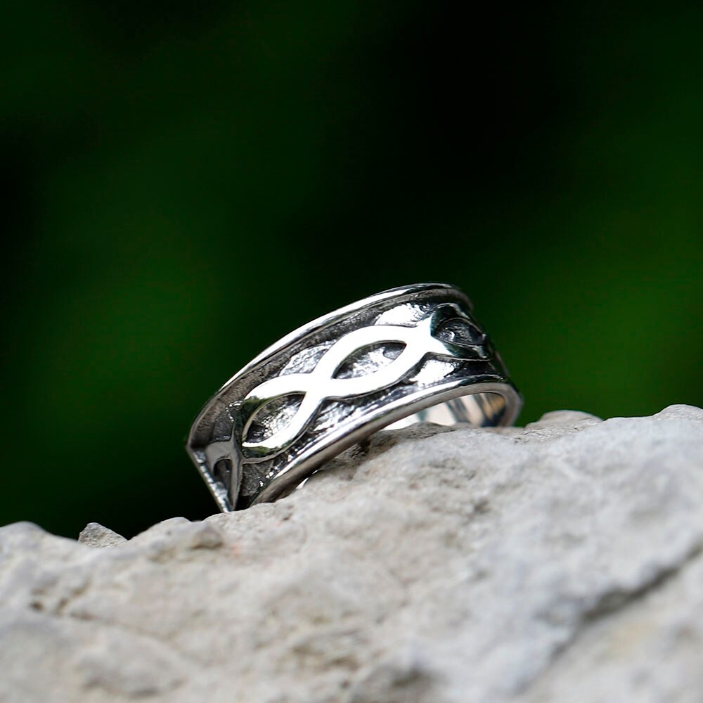 ZMY Home Rings Norse Symbol Rune Oath Ring Stainless Steel Viking Nordic Jewelry Ring