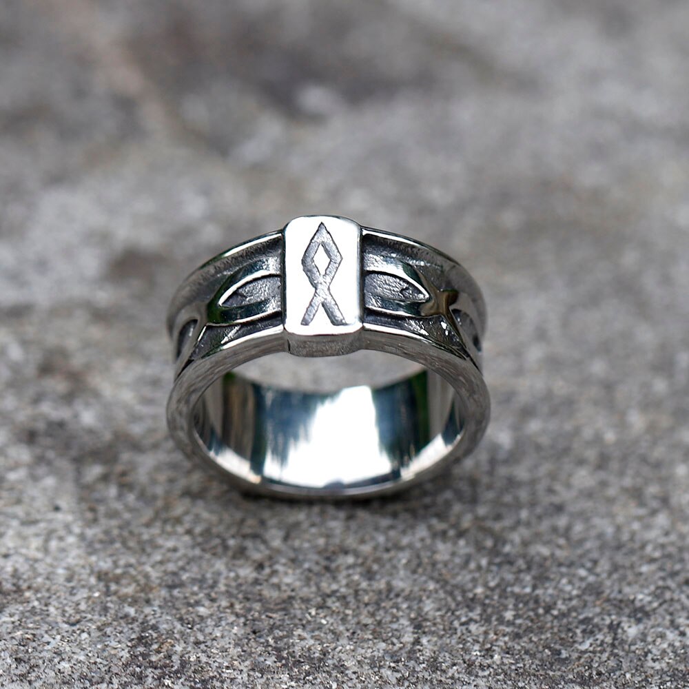 ZMY Home Rings Norse Symbol Rune Oath Ring Stainless Steel Viking Nordic Jewelry Ring