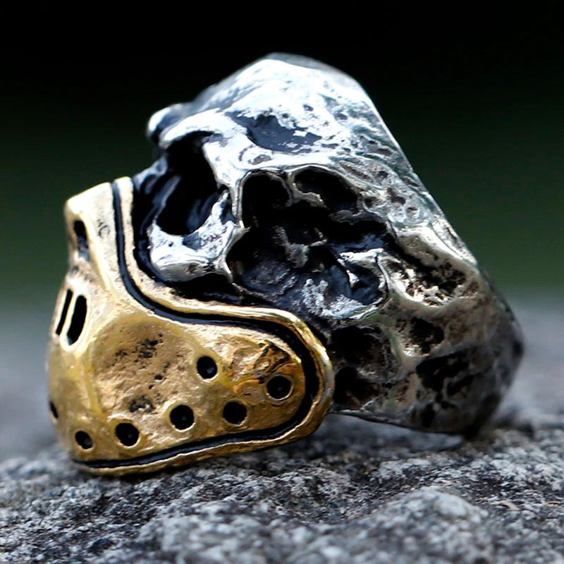 ZMY Home Scary Masked Skull Ring Stainless Steel Party Jewelry for Men Women