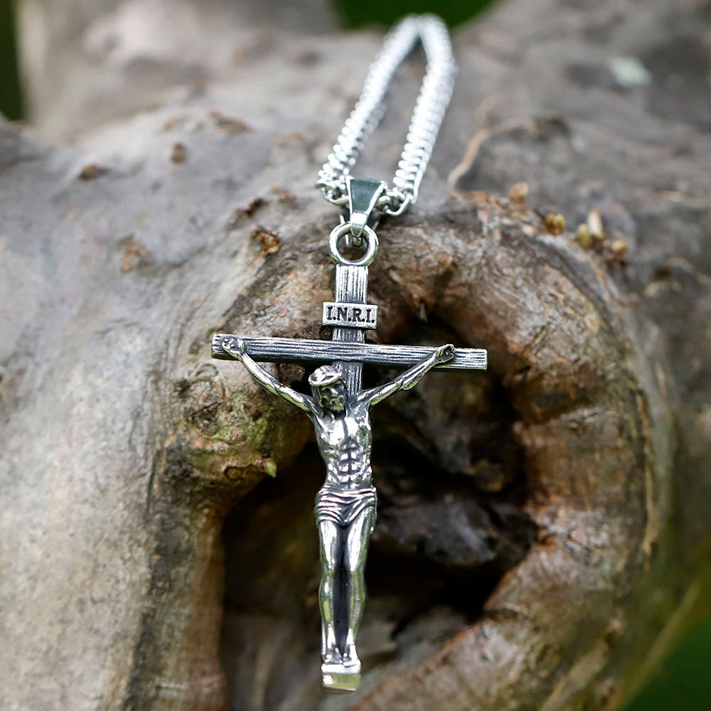 ZMY Home Cross Necklace - Jesus Cross Design Pendant - Unique Stainless Steel Jewelry