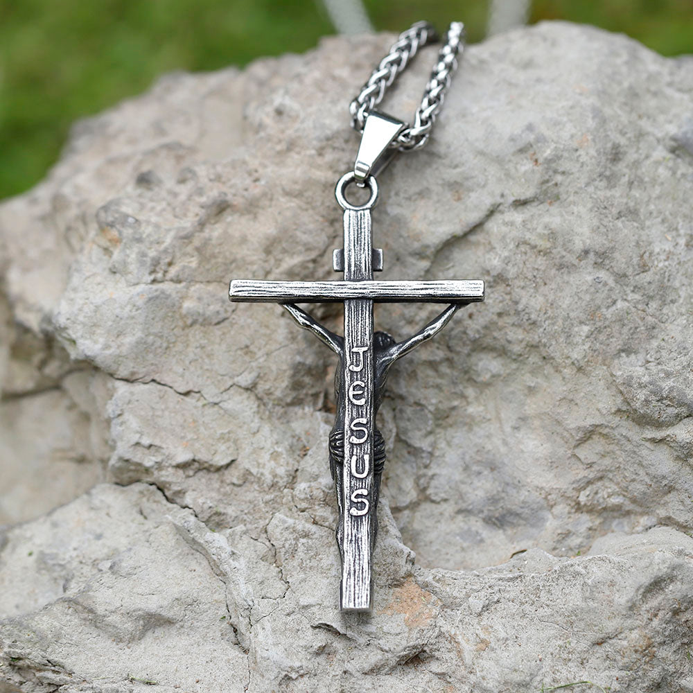 ZMY Home Cross Necklace - Jesus Cross Design Pendant - Unique Stainless Steel Jewelry
