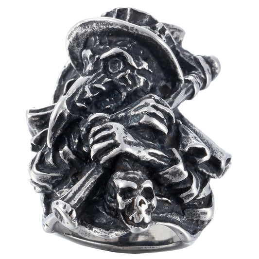 ZMY Home Stainless Steel Party Jewelry Raven Grim Reaper Ring