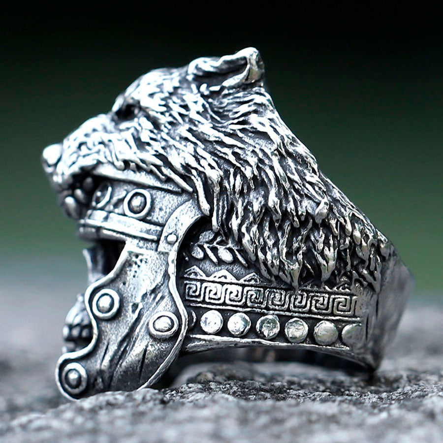 Nordic Viking Culture Skull Ring with Helmet and Beast Head Sculpture - ZMY Home Stainless Steel Party Jewelry
