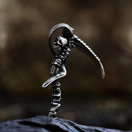 ZMY Home Stainless Steel Party Jewelry Skull Reapers Scythe Pendant Necklace