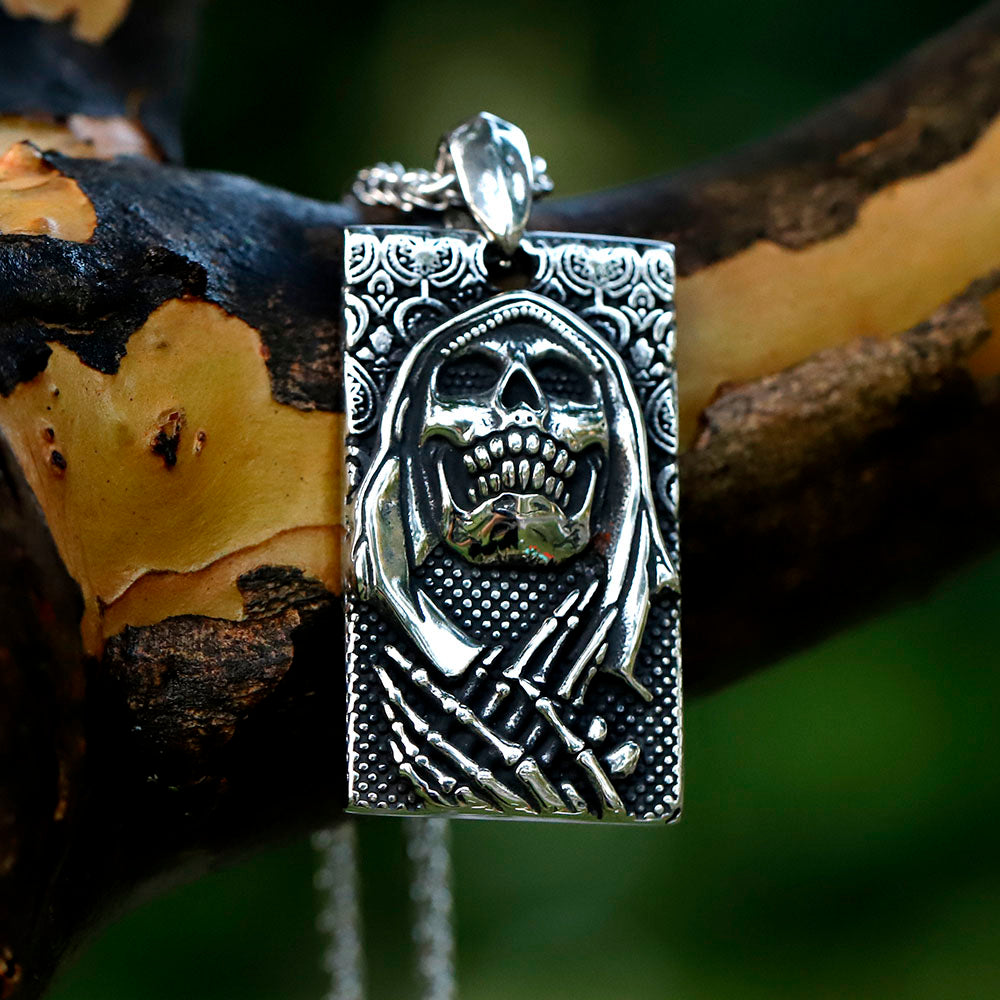 ZMY Home Stainless Steel Party Jewelry Grim Reaper Skull Pendant Necklace