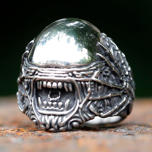 ZMY Home Stainless Steel Alien Ring Movie Jewelry - Intriguing 3D Design with Parasitic Protozoa