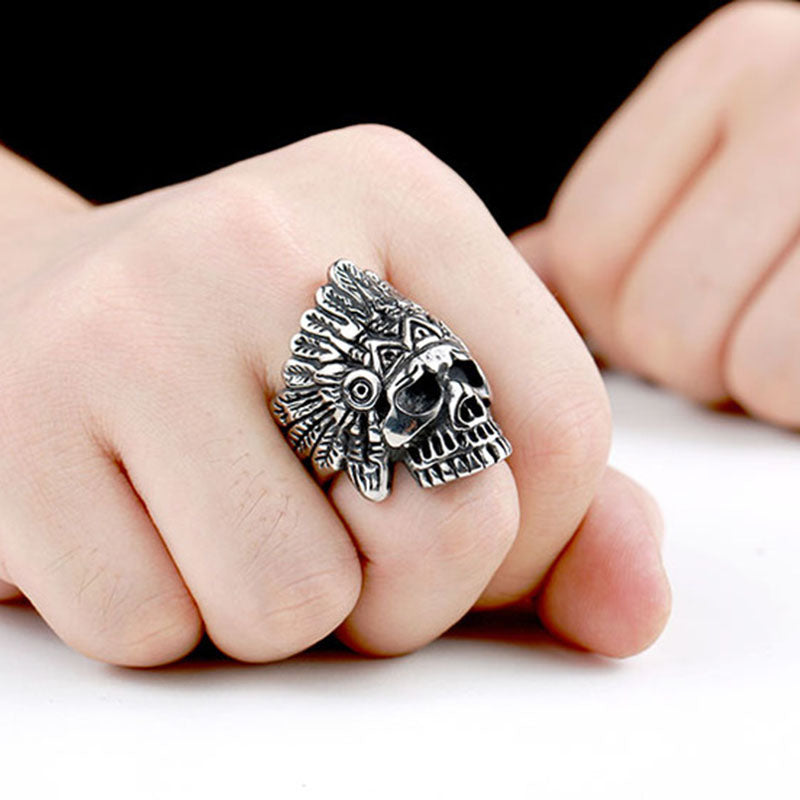 Evil Clown Skull Ring - Joker Face Stainless Steel Gothic Ring