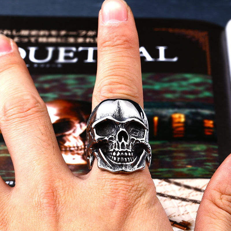 Grim Reaper Skull Ring - Scythe Death Skeleton Gothic Ring