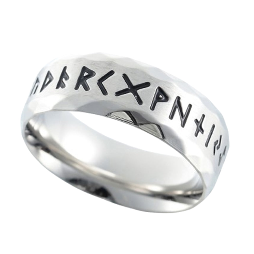 ZMY Home Elder Futhark Runes Ring - Viking Norse Rune Stainless Steel Jewelry for Men, Spiritual Symbolic Gift