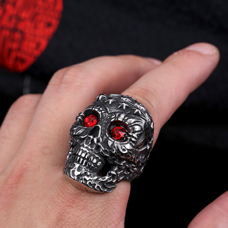 Pirate Captain Skull Ring - Eye Patch Crossbones Band Ring