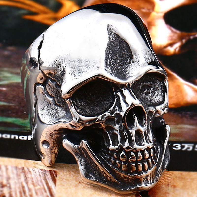 Grim Reaper Skull Ring - Scythe Death Skeleton Gothic Ring