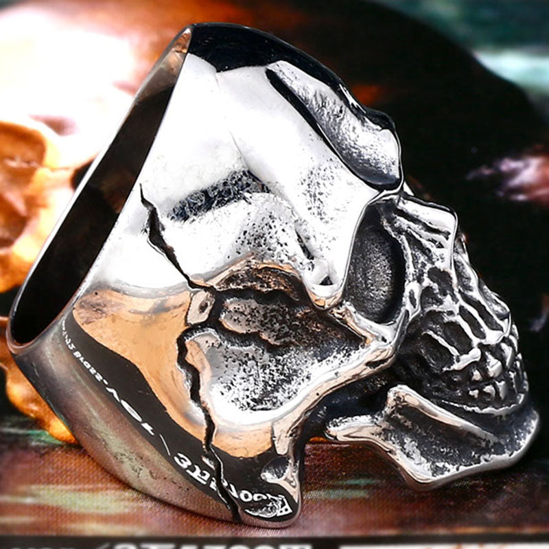 Grim Reaper Skull Ring - Scythe Death Skeleton Gothic Ring