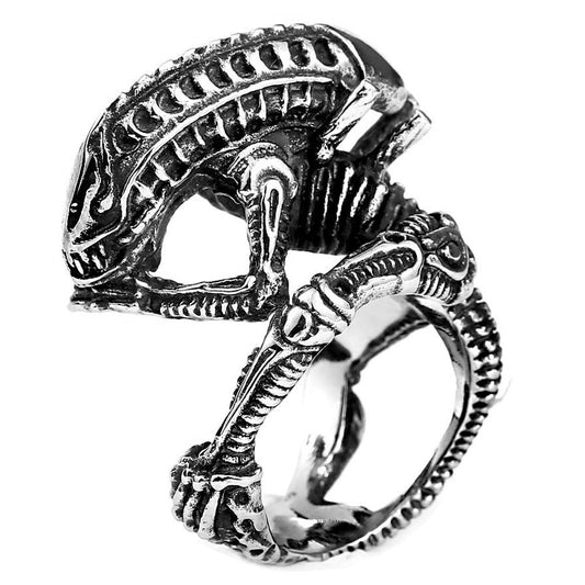 ZMY Home Xenomorph Ring - Movie Inspired Stainless Steel Gothic Jewelry