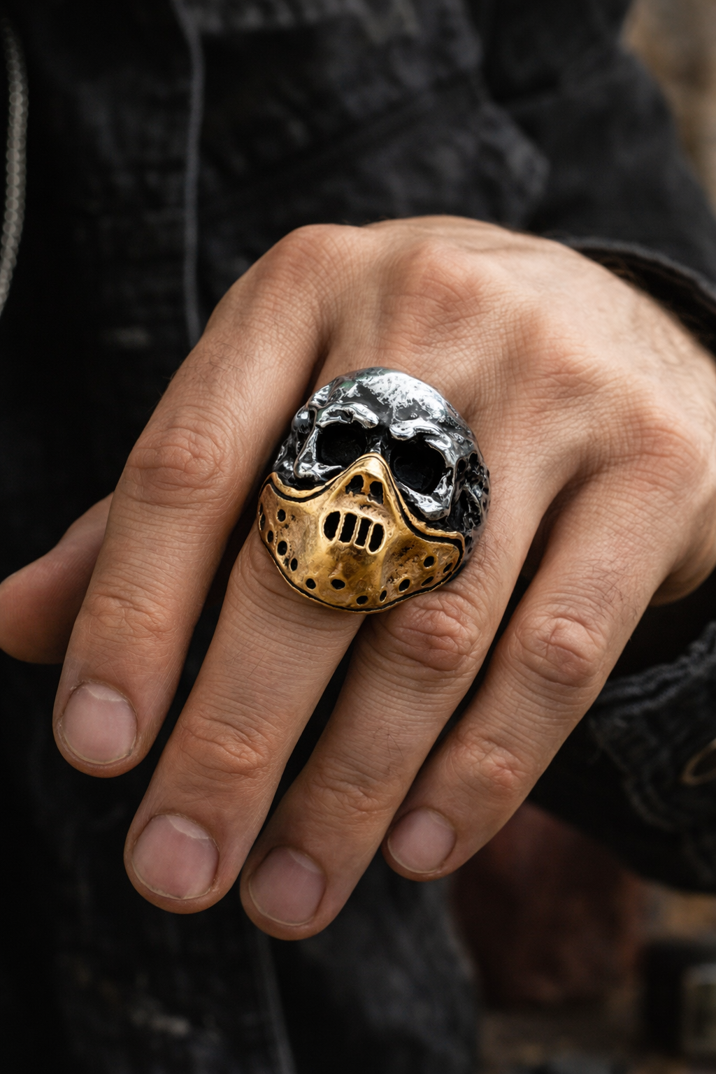 Steampunk Skull Ring - Gear Mechanical Industrial Gothic Ring
