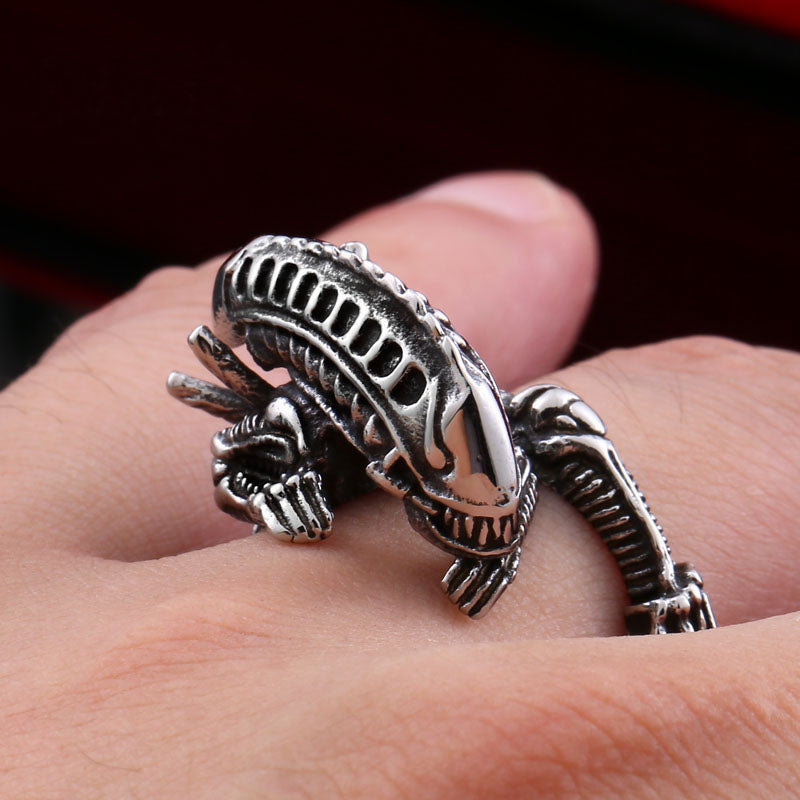 ZMY Home Xenomorph Ring - Movie Inspired Stainless Steel Gothic Jewelry