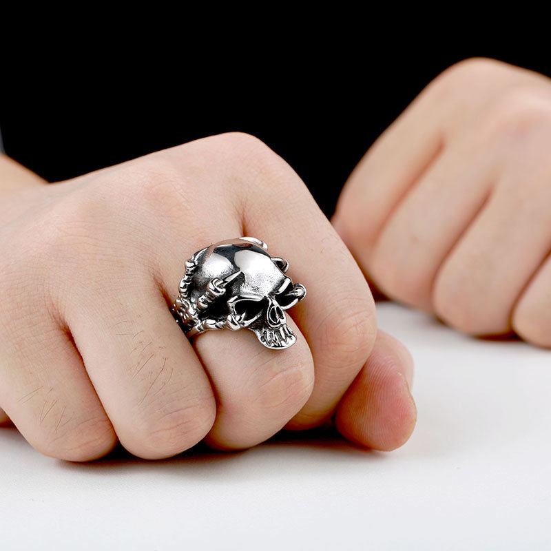 ZMY Home 3D Skull Ring - Stainless Steel Gothic Biker Statement Jewelry